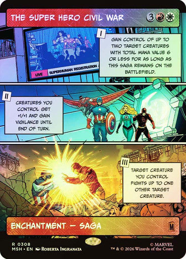 The Super Hero Civil War (Showcase, Borderless) (#308) - (Foil): Marvel Super Heroes