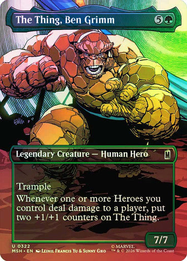 The Thing, Ben Grimm (Borderless) (#322) - (Foil): Marvel Super Heroes