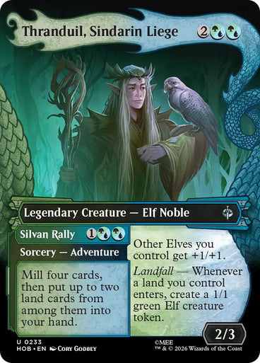 Thranduil, Sindarin Liege // Silvan Rally (Showcase, Borderless) (#233): The Hobbit