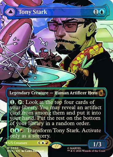 Tony Stark // The Invincible Iron Man (Borderless) (#350) - (Foil): Marvel Super Heroes