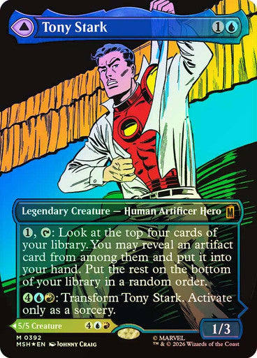Tony Stark // The Invincible Iron Man (Borderless) (#392) - (Foil): Marvel Super Heroes