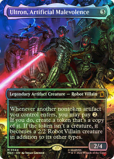 Ultron, Artificial Malevolence (Borderless) (#344) - (Foil): Marvel Super Heroes