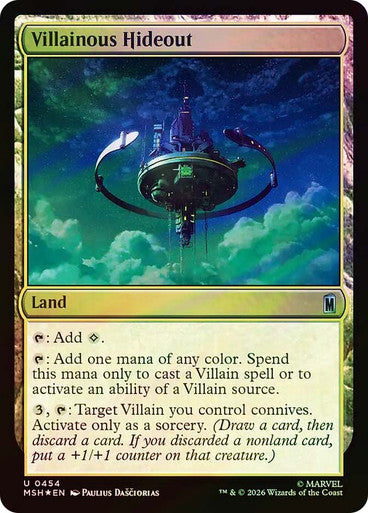 Villainous Hideout (Surge Foil) (#454) - (Foil): Marvel Super Heroes
