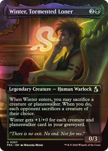 Winter, Tormented Loner (Borderless) (#307) - (Foil): Reality Fracture