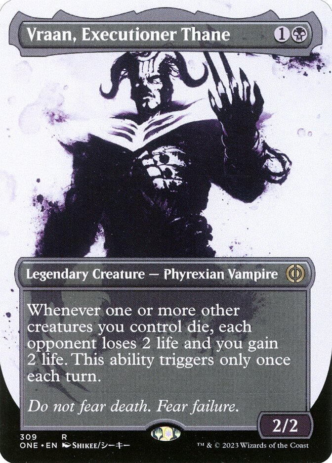 Vraan, Executioner Thane (#309) (Borderless) (Showcase): Phyrexia: All Will Be One