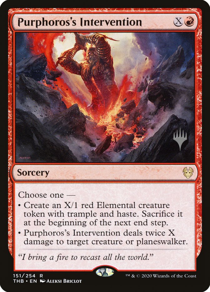 Purphoros's Intervention (Promo Pack) (Theros Beyond Death) - (Foil): Theros Beyond Death Promos