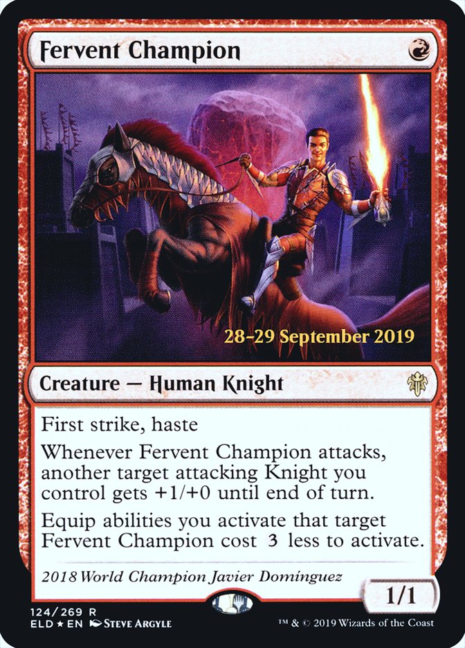 Fervent Champion (Prerelease) (Throne of Eldraine) - (Foil): Throne of Eldraine Promos