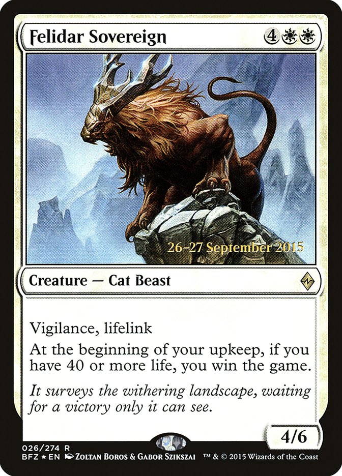 Felidar Sovereign (Prerelease) (Battle for Zendikar) - (Foil): Battle for Zendikar Promos