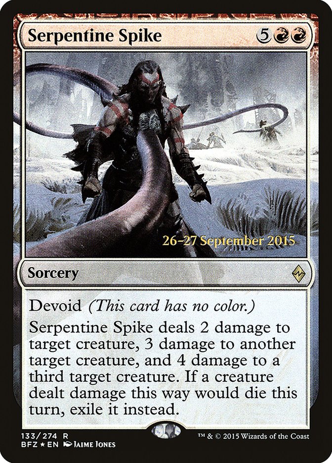 Serpentine Spike (Prerelease) (Battle for Zendikar) - (Foil): Battle for Zendikar Promos