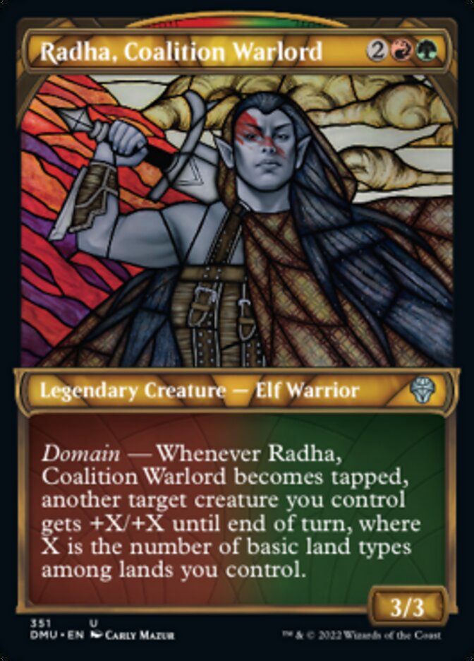 Radha, Coalition Warlord (Showcase) (Textured Foil) - (Foil): Dominaria United