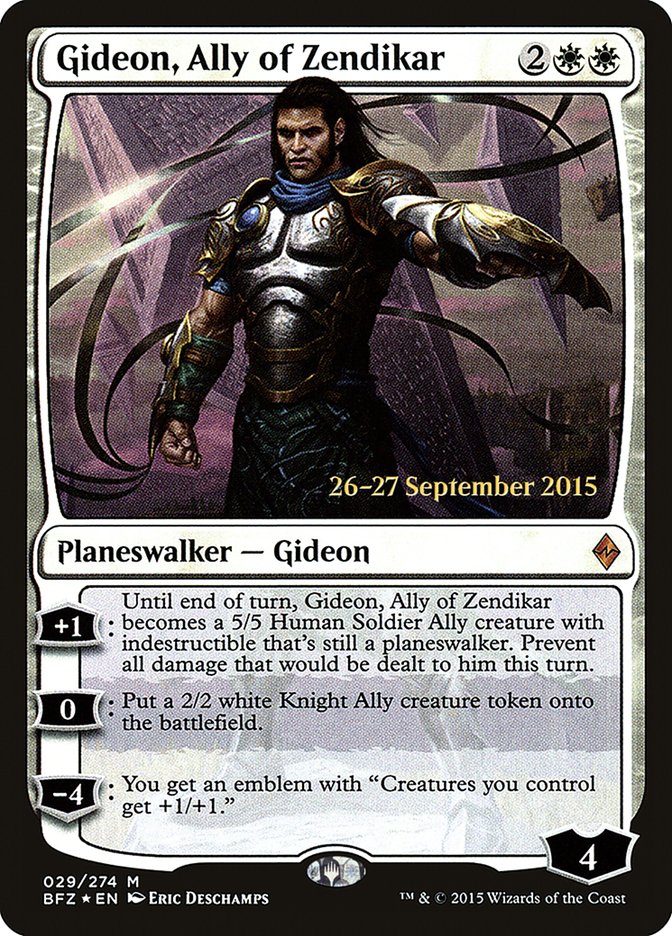 Gideon, Ally of Zendikar (Prerelease) (Battle for Zendikar) - (Foil): Battle for Zendikar Promos