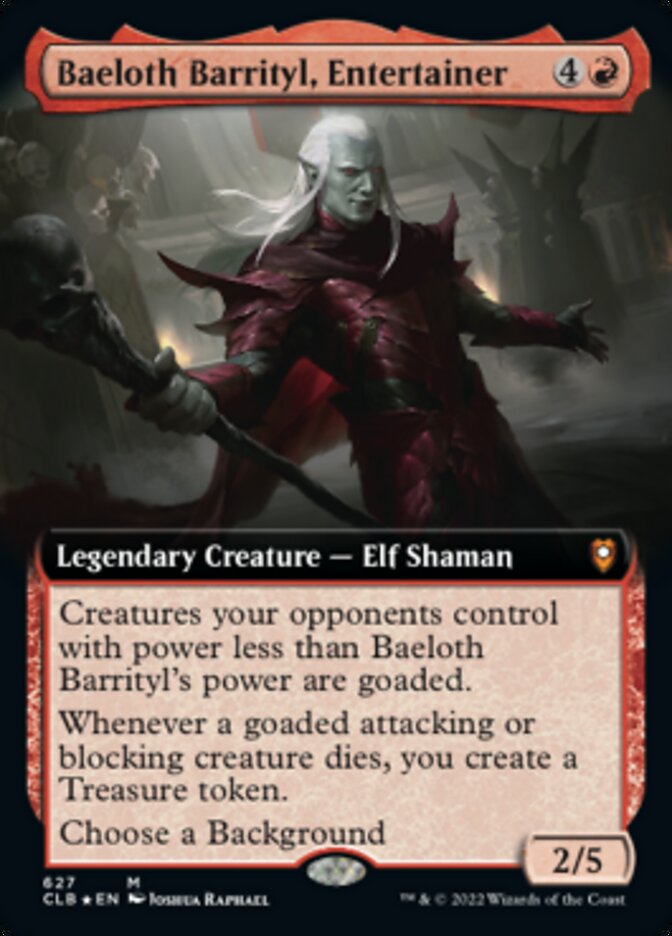 Baeloth Barrityl, Entertainer (Extended Art) - (Foil): Commander Legends: Battle for Baldur's Gate