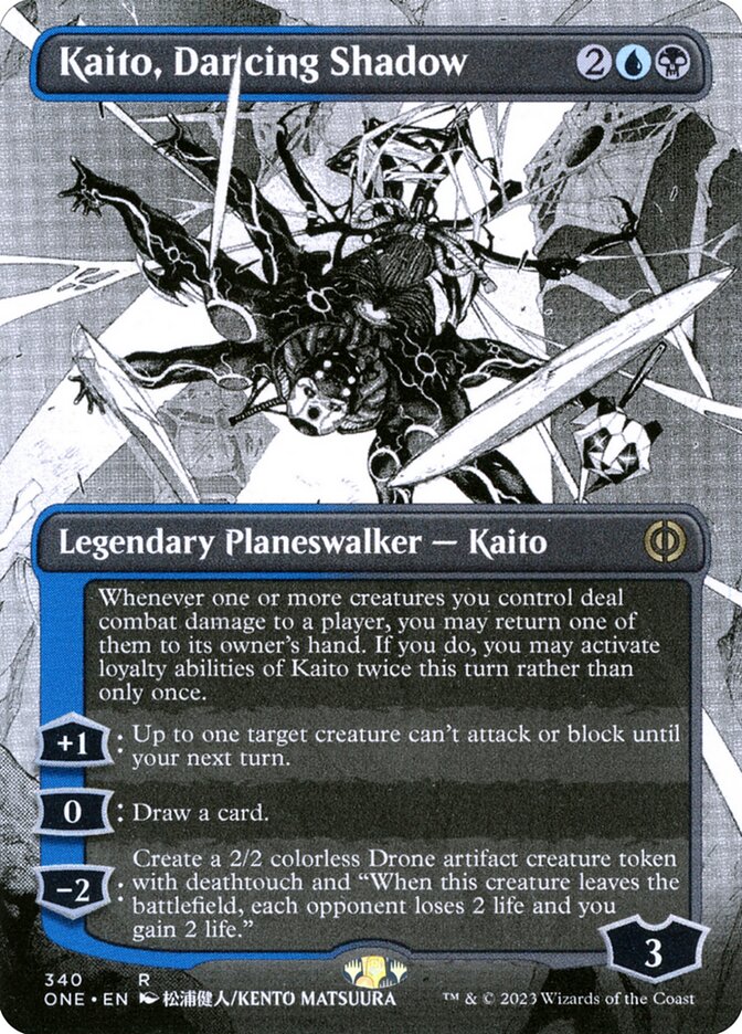 Kaito, Dancing Shadow (#340) (Borderless): Phyrexia: All Will Be One