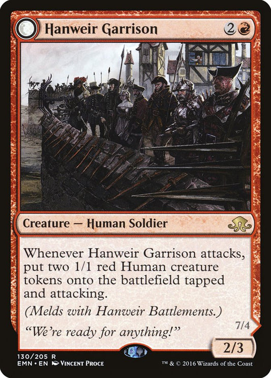 Hanweir Garrison // Hanweir, the Writhing Township - (Foil): Eldritch Moon