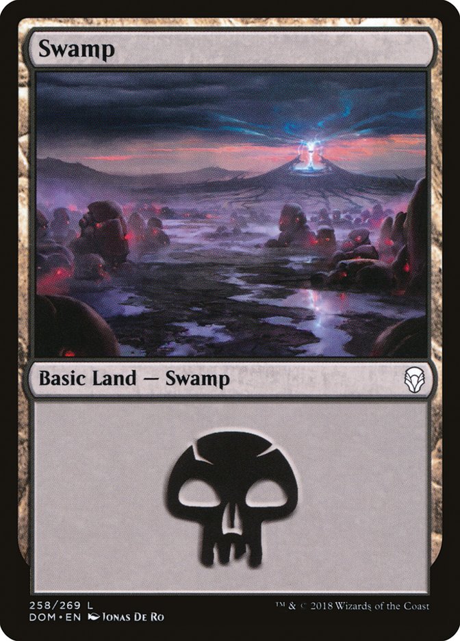 Swamp (#258) - (Foil): Dominaria