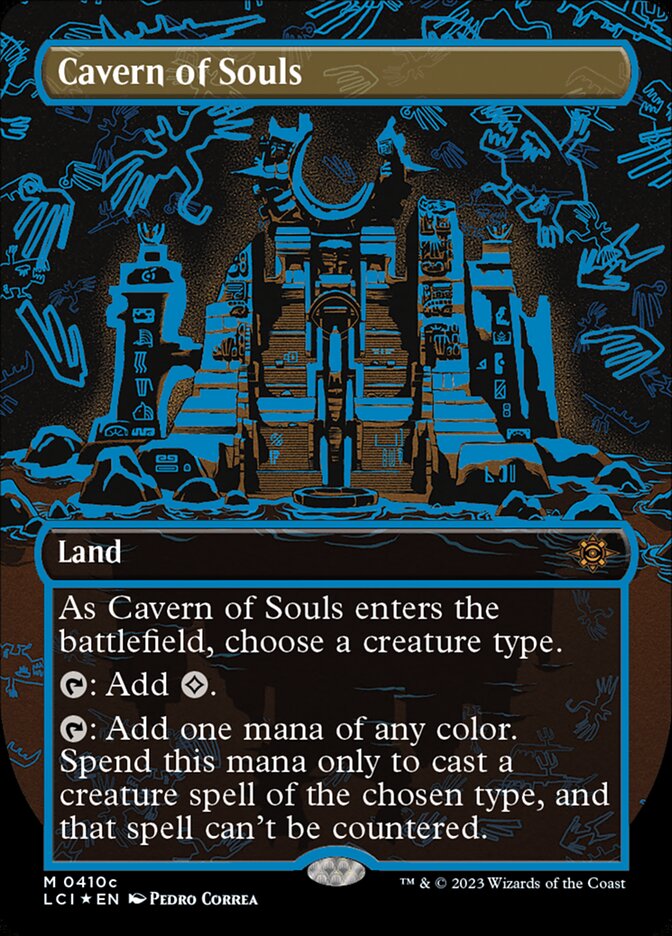 Cavern of Souls (Borderless) (Neon Ink Blue) - (Foil): Lost Caverns of Ixalan