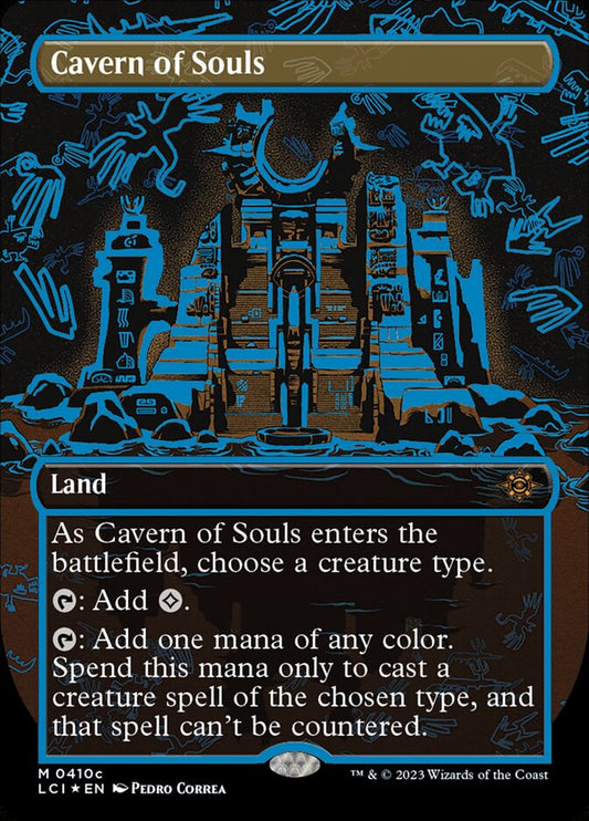 Cavern of Souls (Borderless) (Neon Ink Blue) - (Foil): Lost Caverns of Ixalan