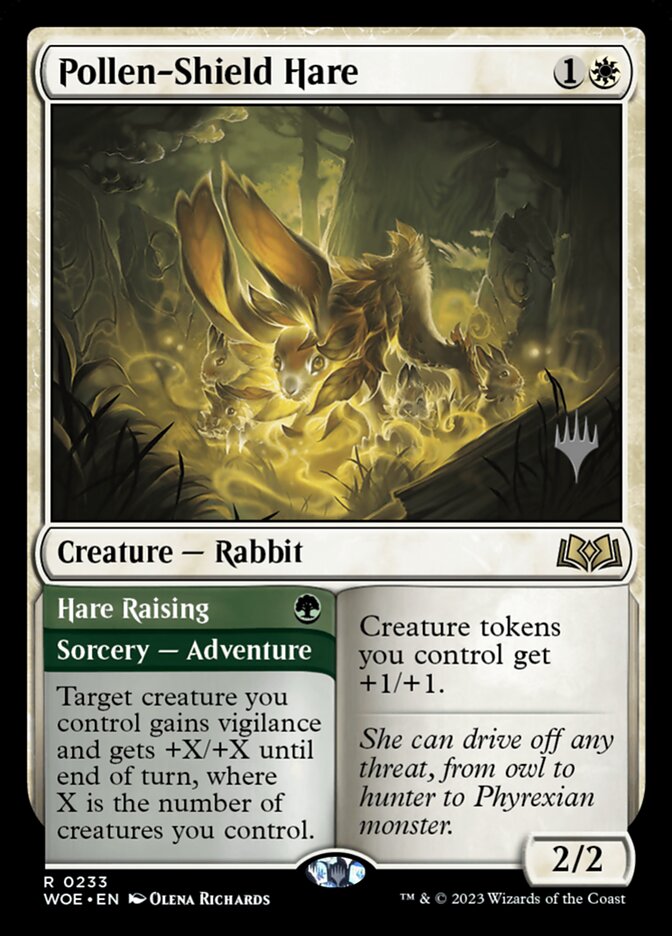 Pollen-Shield Hare // Hare Raising (Promo Pack) (Wilds of Eldraine) - (Foil): Wilds of Eldraine Promos
