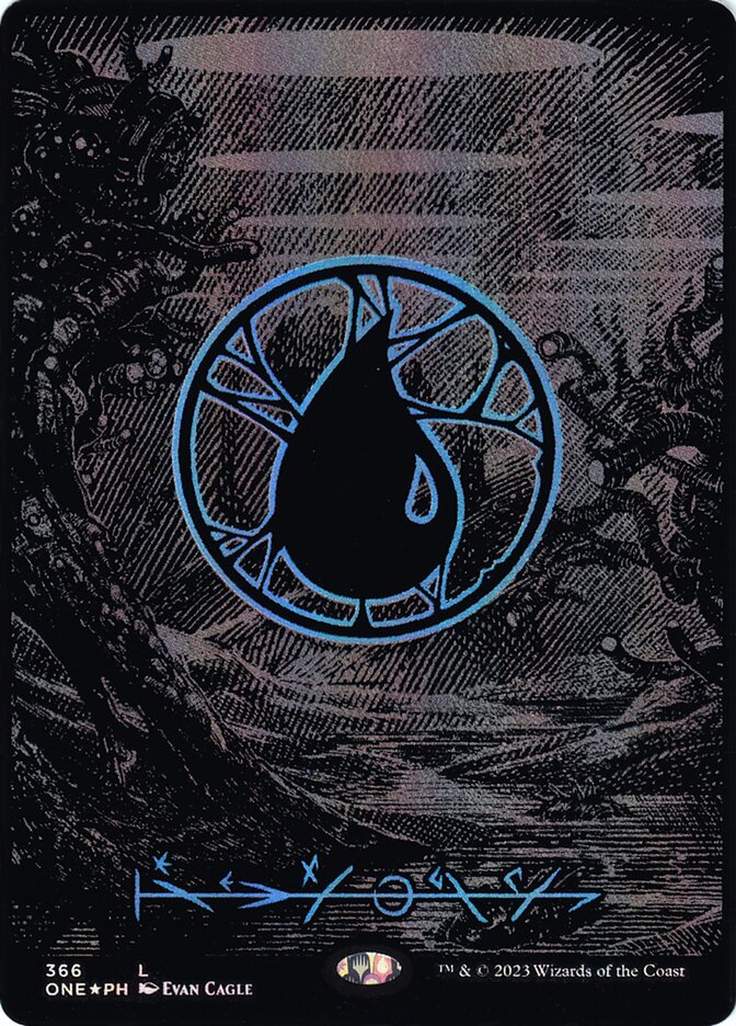 Island (#366) (Full Art) (Phyrexian) (Oil Slick Foil) - (Foil): Phyrexia: All Will Be One