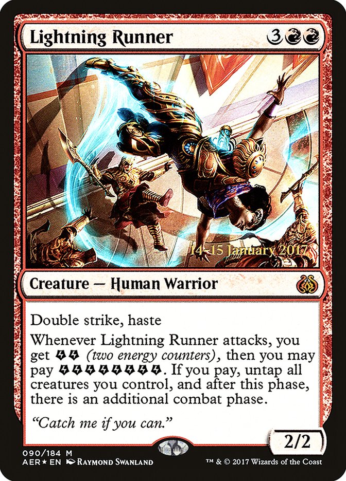 Lightning Runner (Prerelease) (Aether Revolt) - (Foil): Aether Revolt Promos