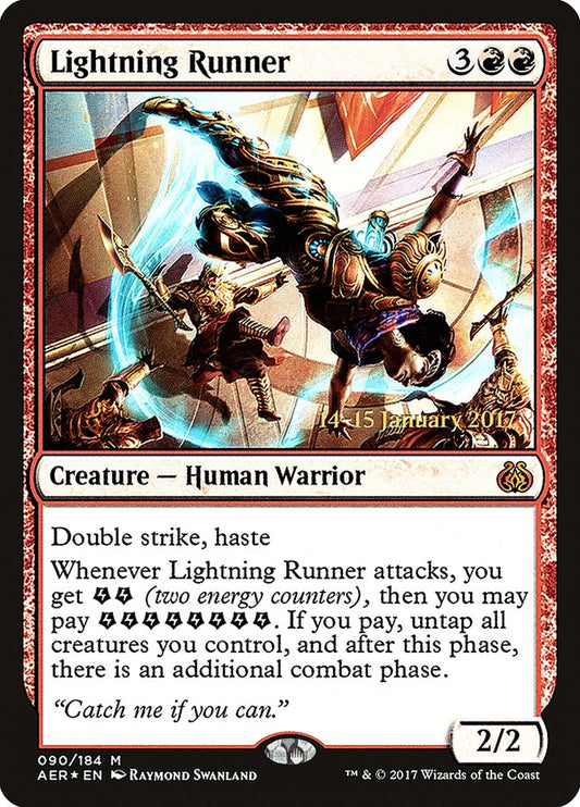Lightning Runner (Prerelease) (Aether Revolt) - (Foil): Aether Revolt Promos