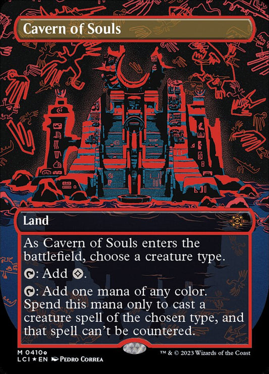 Cavern of Souls (Borderless) (Neon Ink Red) - (Foil): Lost Caverns of Ixalan