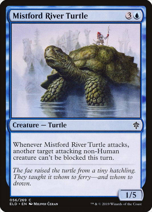 Mistford River Turtle - (Foil): Throne of Eldraine