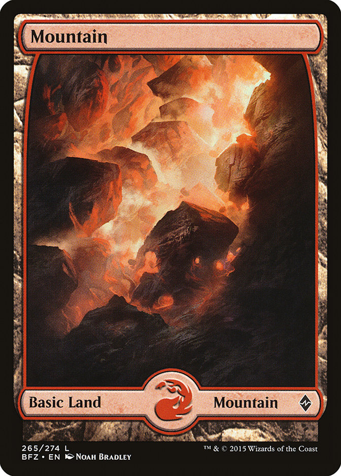 Mountain (#265) (Full Art) - (Foil): Battle for Zendikar