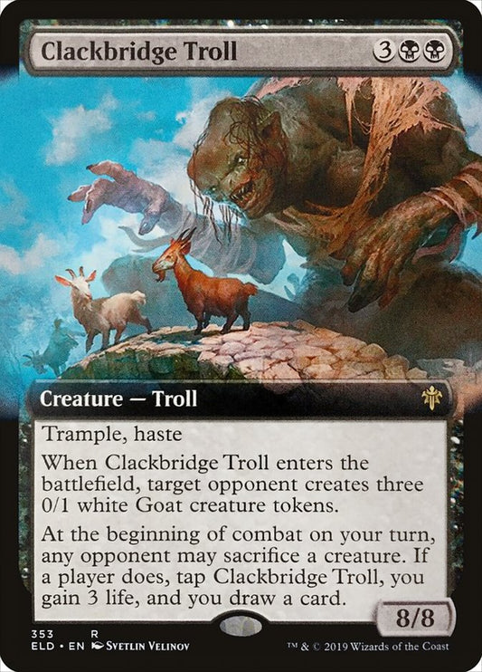 Clackbridge Troll (Extended Art) - (Foil): Throne of Eldraine