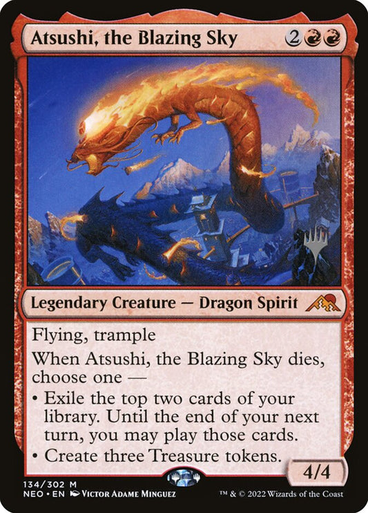 Atsushi, the Blazing Sky - (Foil): Kamigawa: Neon Dynasty Promos