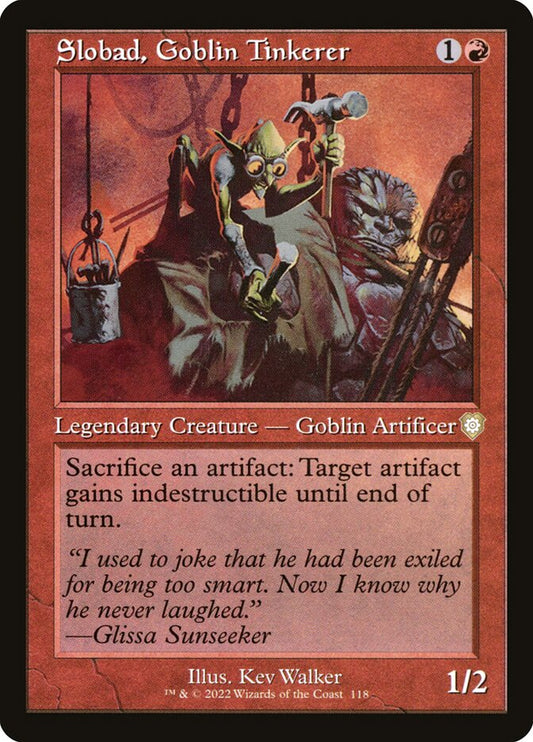 Slobad, Goblin Tinkerer (Retro Frame): The Brothers' War Commander