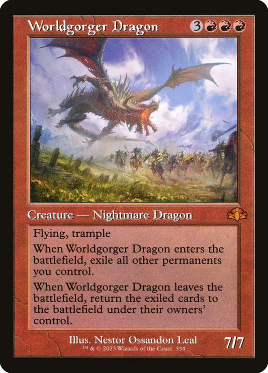 Worldgorger Dragon (Retro Frame) - (Foil): Dominaria Remastered