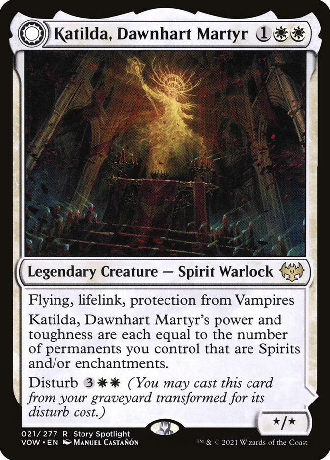 Katilda, Dawnhart Martyr // Katilda's Rising Dawn - (Foil): Innistrad: Crimson Vow