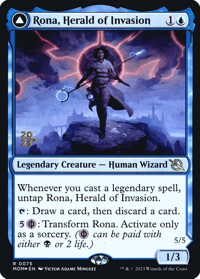 Rona, Herald of Invasion // Rona, Tolarian Obliterator - (Foil): March of the Machine Promos