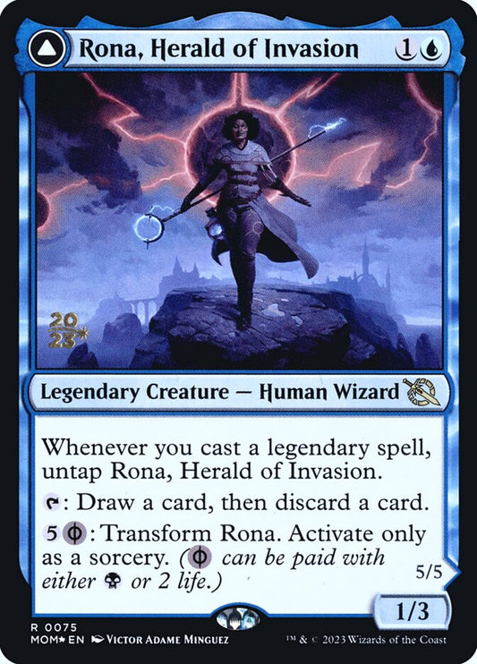 Rona, Herald of Invasion // Rona, Tolarian Obliterator - (Foil): March of the Machine Promos
