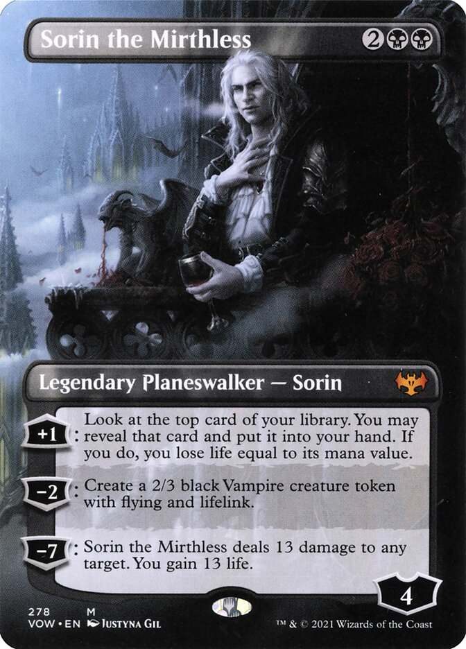 Sorin the Mirthless (Borderless): Innistrad: Crimson Vow