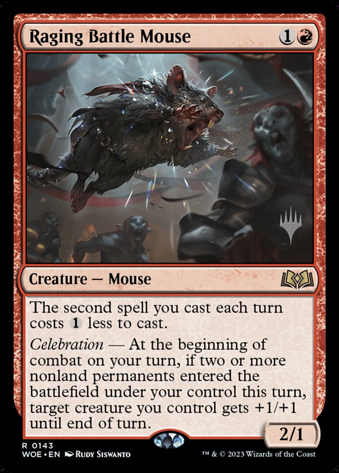 Raging Battle Mouse (Promo Pack) (Wilds of Eldraine): Wilds of Eldraine Promos