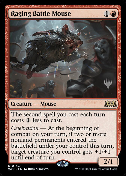 Raging Battle Mouse (Promo Pack) (Wilds of Eldraine) - (Foil): Wilds of Eldraine Promos