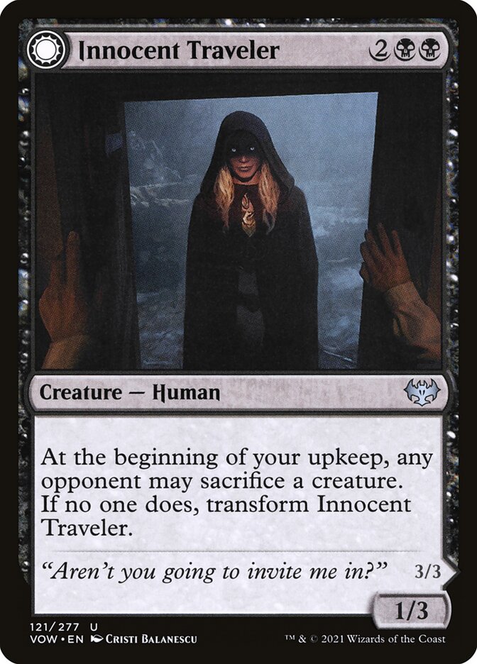 Innocent Traveler // Malicious Invader - (Foil): Innistrad: Crimson Vow