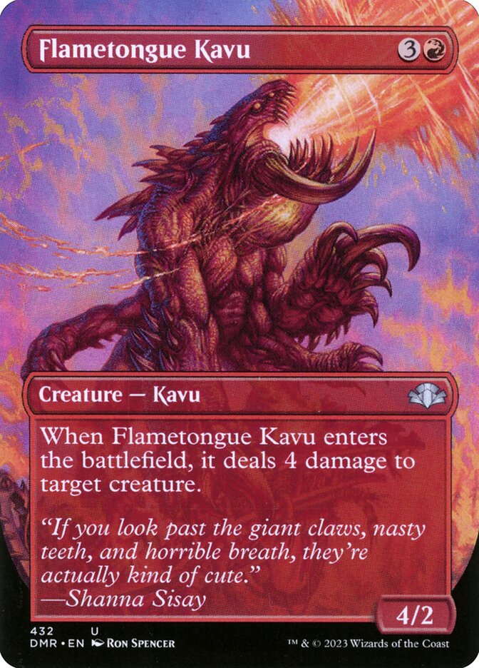 Flametongue Kavu (Borderless) - (Foil): Dominaria Remastered
