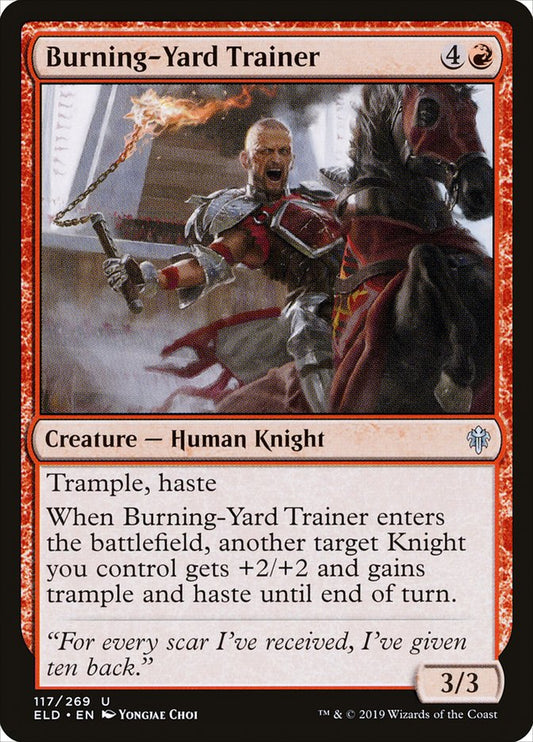 Burning-Yard Trainer - (Foil): Throne of Eldraine
