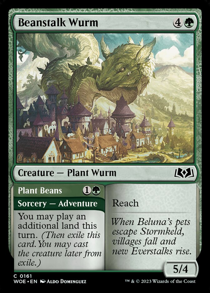 Beanstalk Wurm // Plant Beans: Wilds of Eldraine