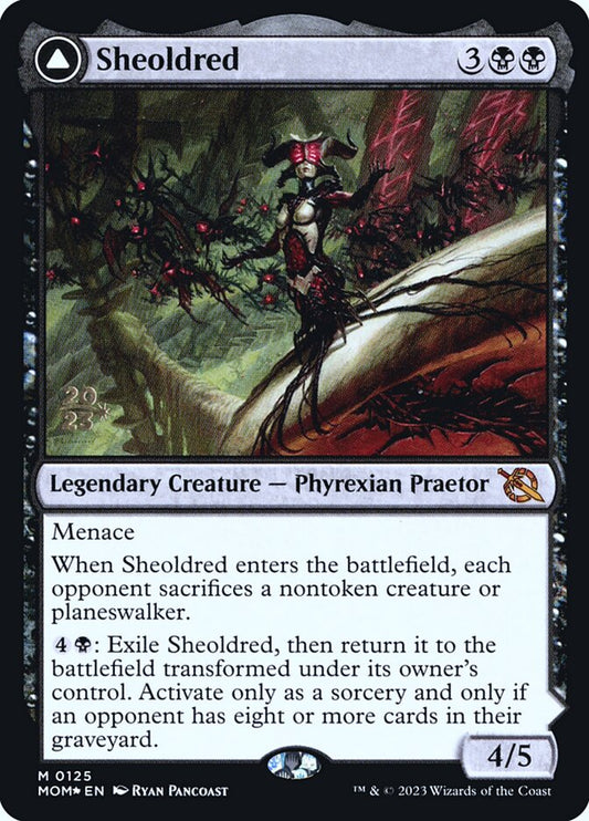 Sheoldred // The True Scriptures (Prerelease) (March of the Machine) - (Foil): March of the Machine Promos