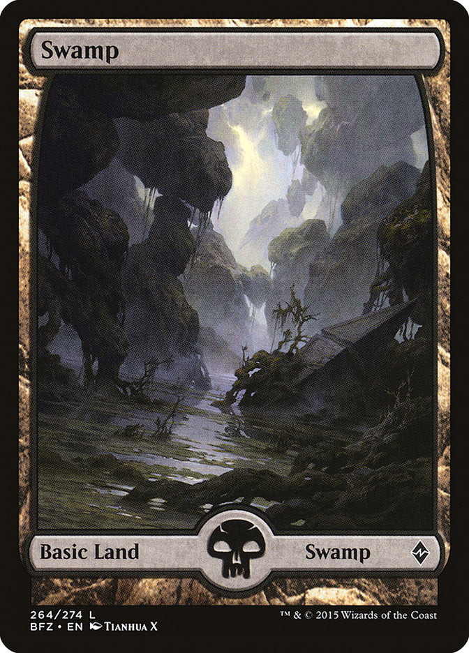Swamp (#264) (Full Art) - (Foil): Battle for Zendikar