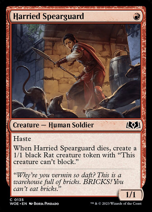 Harried Spearguard - (Foil): Wilds of Eldraine