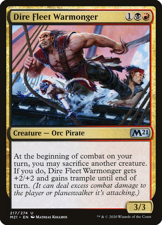 Dire Fleet Warmonger - (Foil): Core Set 2021