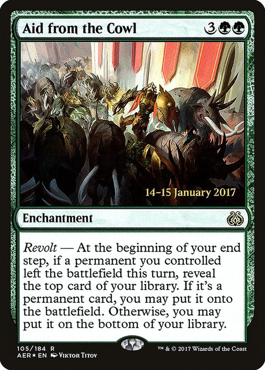 Aid from the Cowl (Prerelease) (Aether Revolt) - (Foil): Aether Revolt Promos