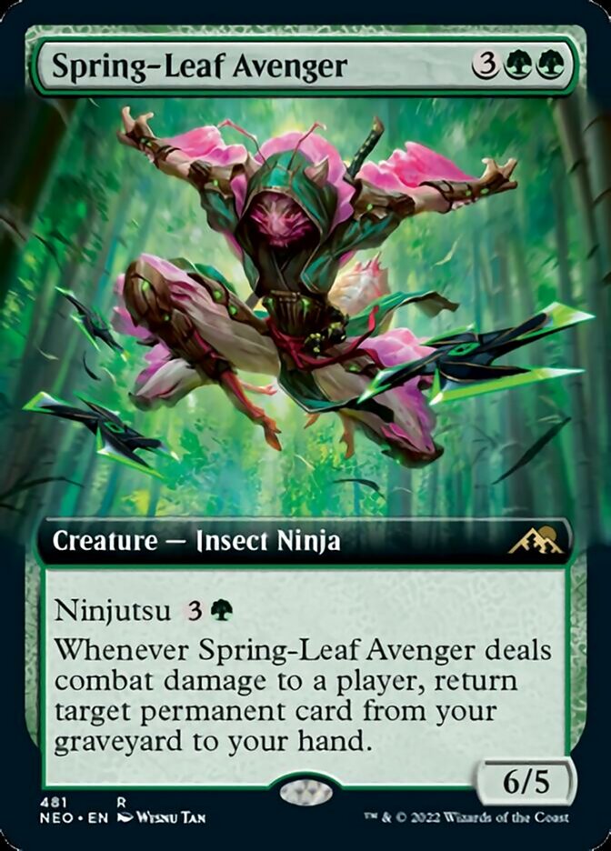 Spring-Leaf Avenger (Extended Art) - (Foil): Kamigawa: Neon Dynasty