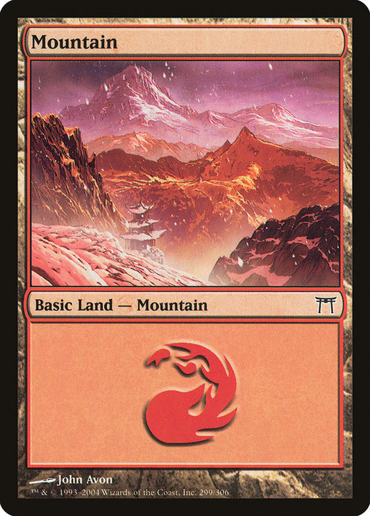 Mountain (#299) - (Foil): Champions of Kamigawa