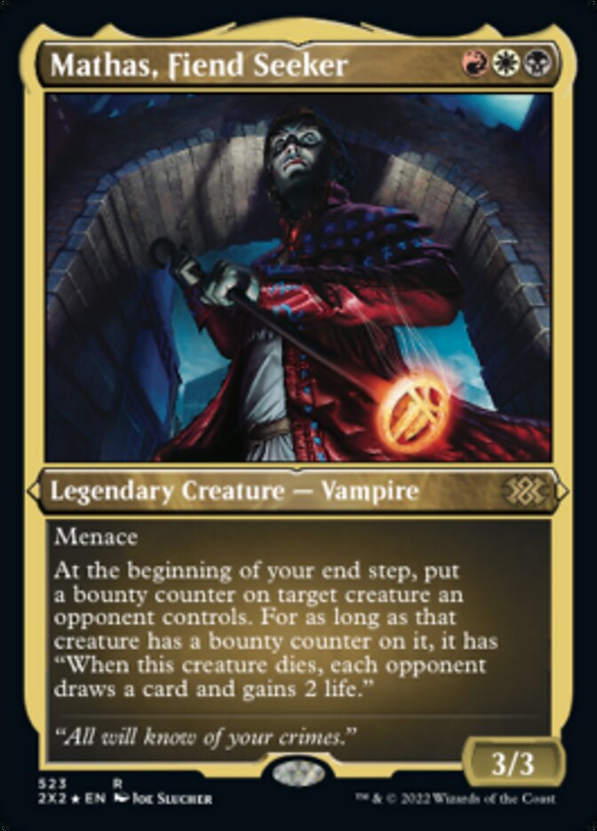 Mathas, Fiend Seeker (Foil Etched) - (Foil): Double Masters 2022
